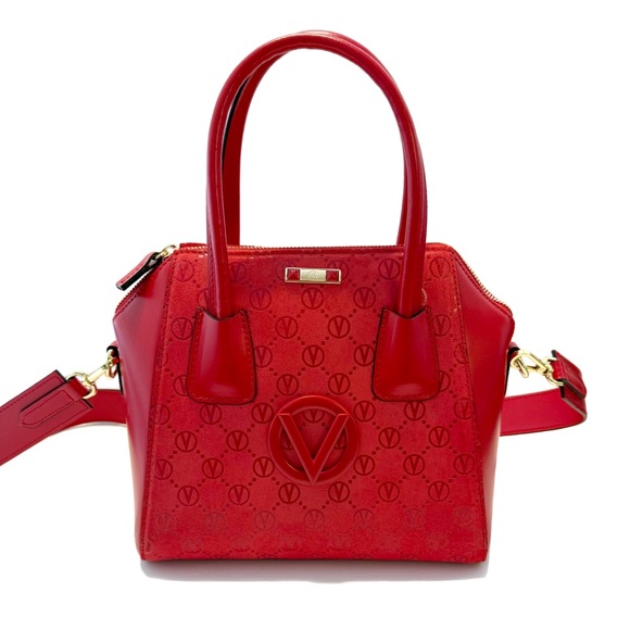 Valentino Red Mimi Monogram Leather Shoulder Bag - Picture 2 of 13